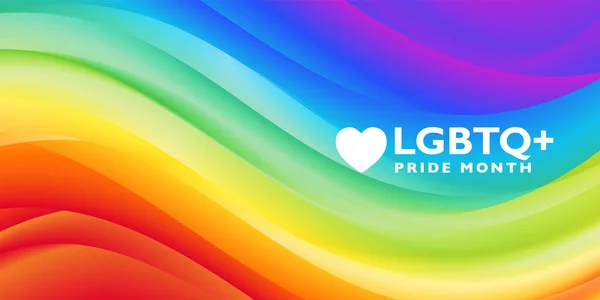 Barevné Lgbtq Pride Měsíční Banner Duhovou Vlajkou Pozadí Vektorová Ilustrační Stock Ilustrace