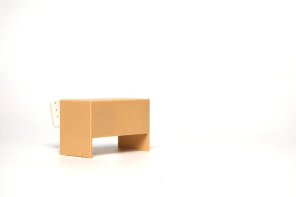 Obraz Biurowej Miniatury Biurka Białym Tle — Zdjęcie stockowe