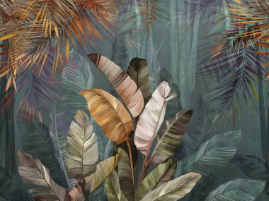 Banana leaves brown background wallpaper