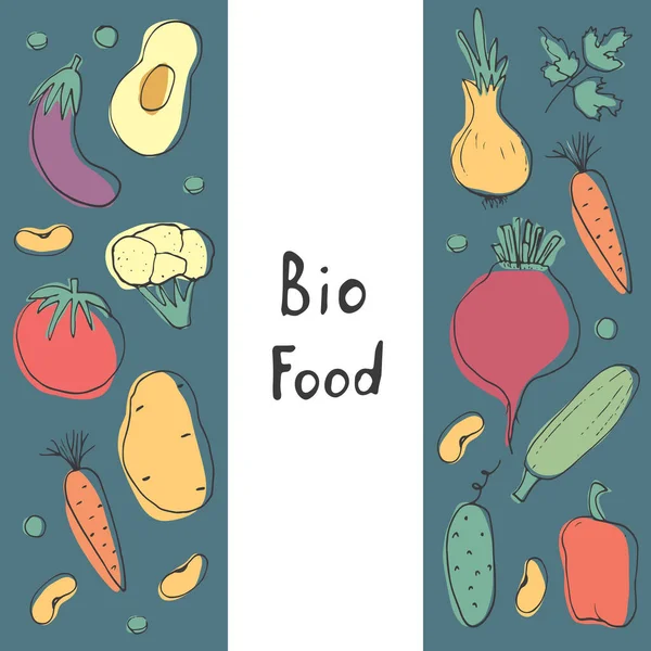 Pola Sayuran Mulus Latar Belakang Makanan Bio Sehat Vegetarian Produk - Stok Vektor