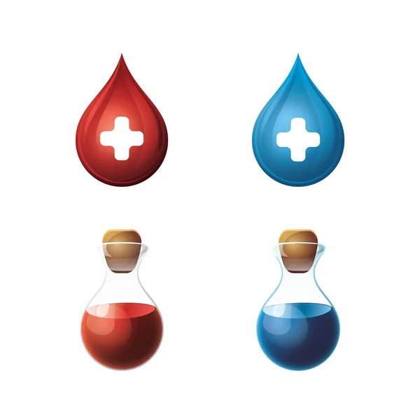 Game Assets Set Gaming User Interface Potions Icons Collection Vector — 图库矢量图片