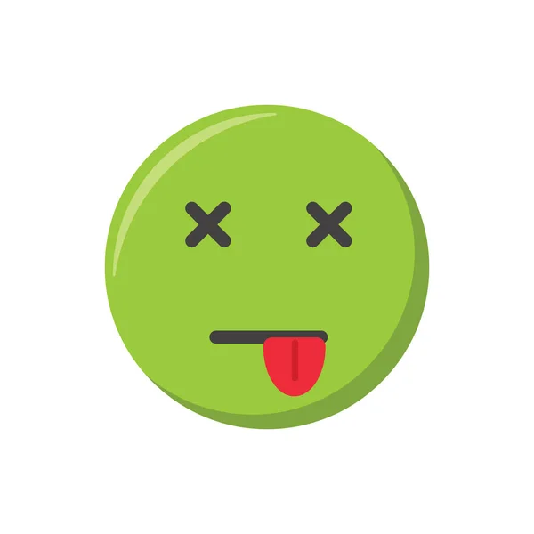 Emoji Icon Sick Face Ill Emoticon Vector Illustration — Vector de stock