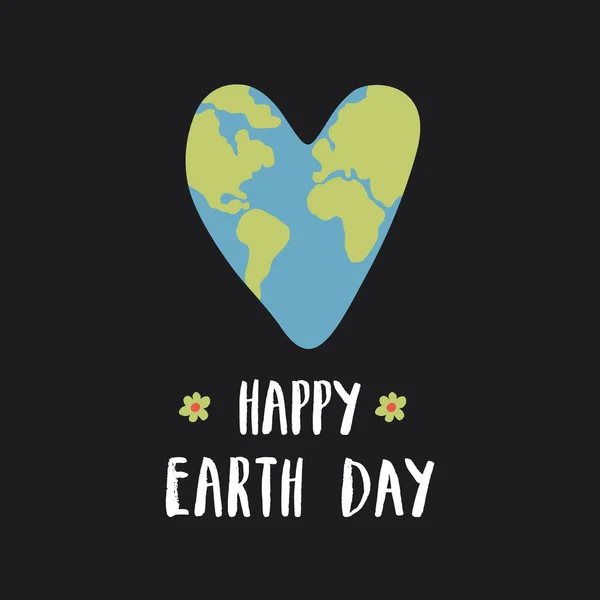Earth Day Celebration Greeting Card Happy Earth Day Lettering Vector — Stockvektor