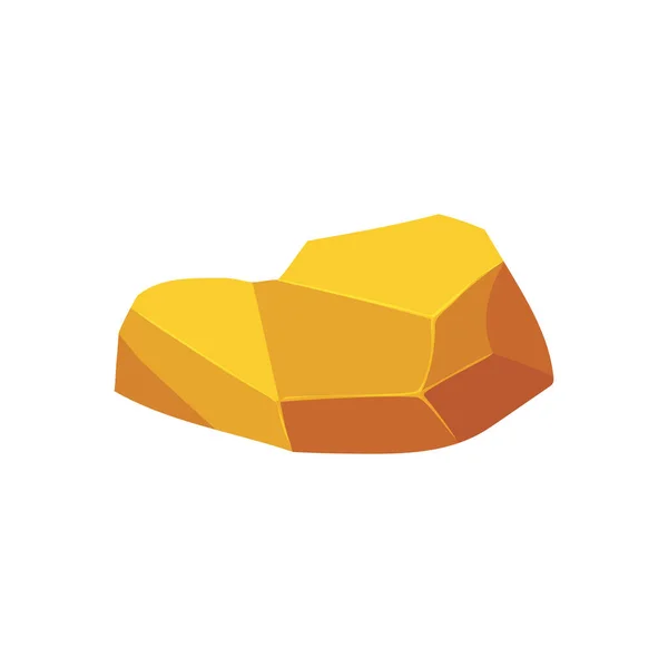 Gold Rock Boulder Natural Shape Golden Stone Vector Illustration — 图库矢量图片