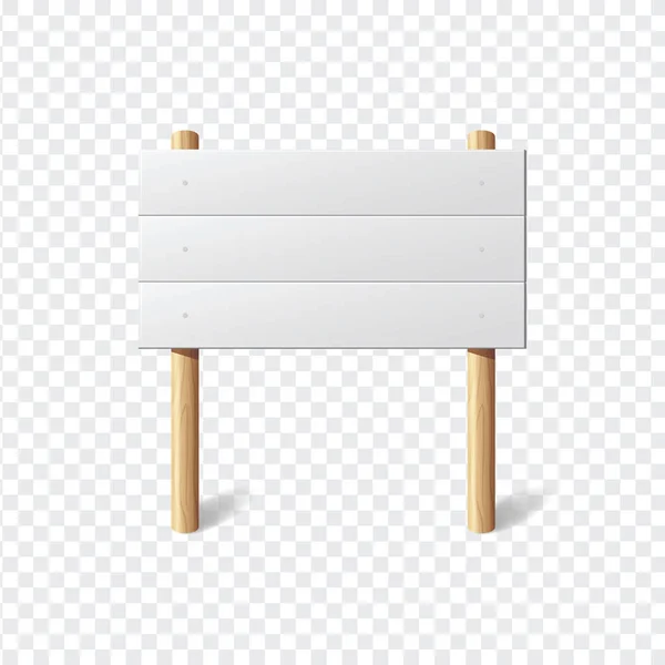 Blank Signboard Empty Signage Banner White Sign Template Vector Illustration — Stock vektor