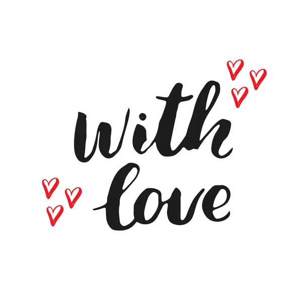 Love Lettering Handwritten Sign Hand Drawn Grunge Calligraphic Text Vector — Image vectorielle