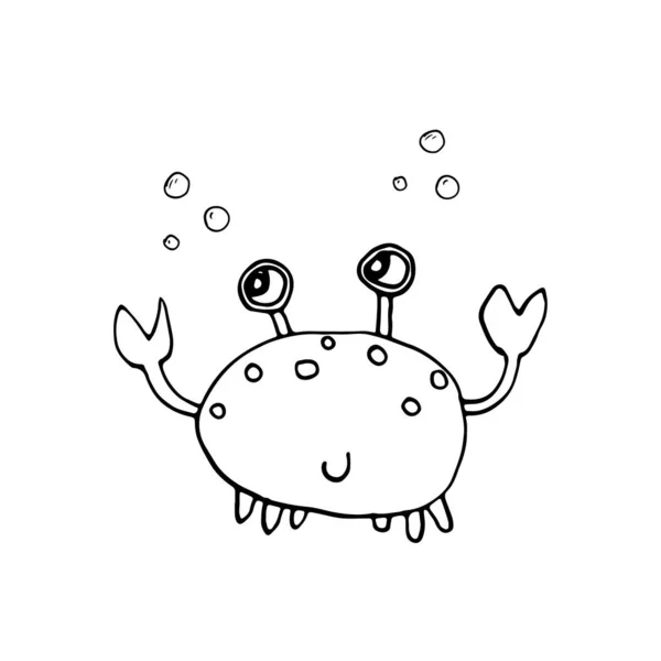 Cute Crab Cartoon Animal Baby Children Print Design Vector Illustration — Vetor de Stock