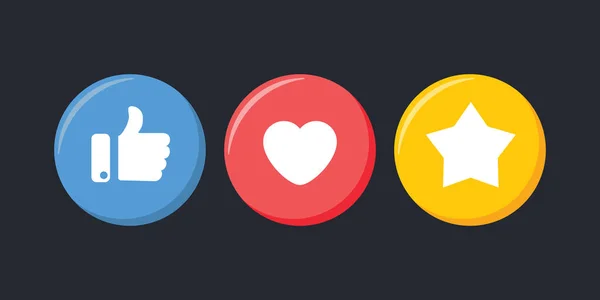 Emoji Icons Set Social Media Emoticon Reactions Collection Vector Illustration — Vetor de Stock