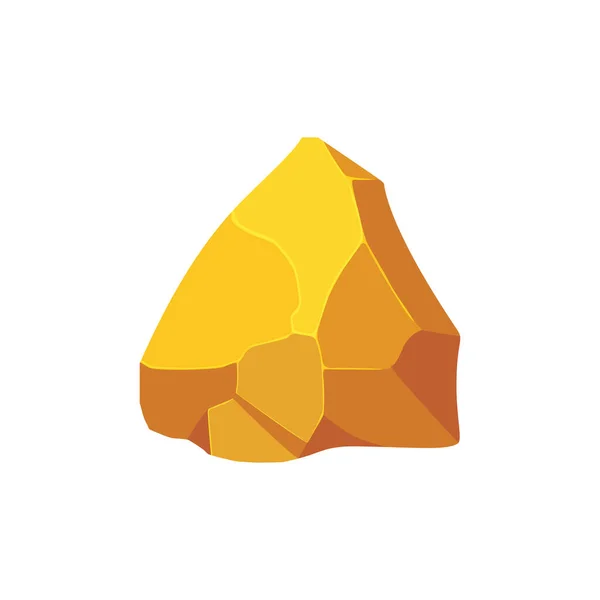 Gold Rock Boulder Natural Shape Golden Stone Vector Illustration — 图库矢量图片