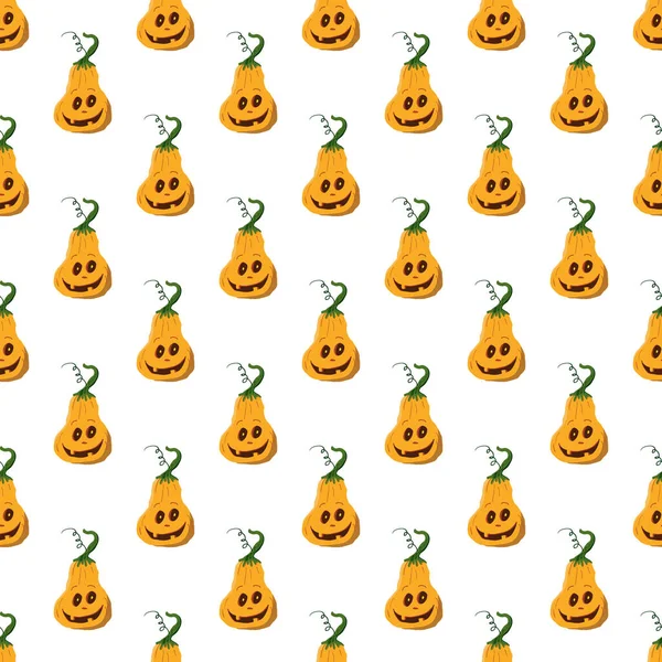 Halloween Pumpkin Seamless Pattern Cute Cartoon Pumpkins Holiday Background Design — Stock Vector