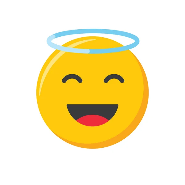 絵文字アイコン 幸せと笑顔の顔天使の絵ベクトルイラスト — ストックベクタ