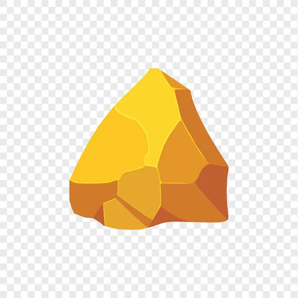 Gold Rock Boulder Natural Shape Golden Stone Vector Illustration — Stockový vektor
