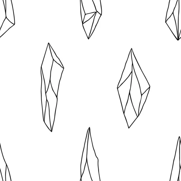 Crystal Natural Mineral Seamless Pattern Vector Illustration — Stock Vector
