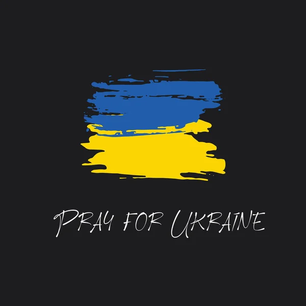 Pray Ukraine Concept Praying Peace Ukraine Blue Yellow Flag Vector — Stockvektor