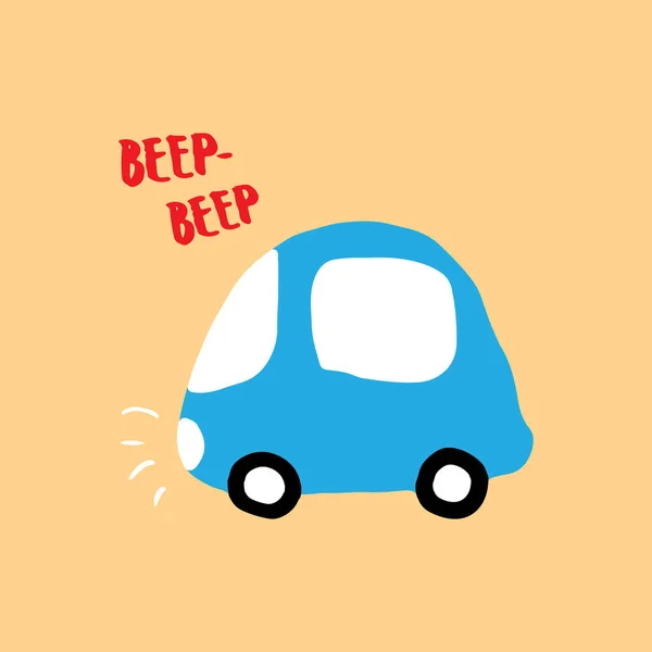 Cute Cars Cartoon Doodles Transportation Shirt Print Design Vector Illustration — Vetor de Stock