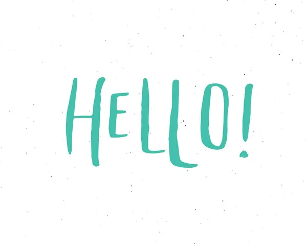 Hello Lettering Handwritten Sign Hand Drawn Grunge Calligraphic Text Vector — Stockový vektor