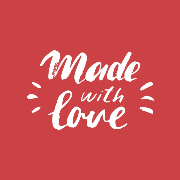 Made Love Lettering Handwritten Sign Hand Drawn Grunge Calligraphic Text — Archivo Imágenes Vectoriales