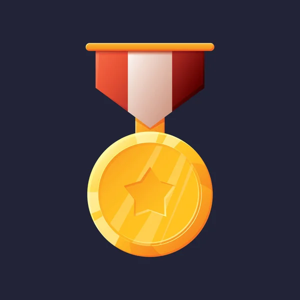 Game Asset Gaming User Interface Medal Icon Vector Illustration — Stock Vector