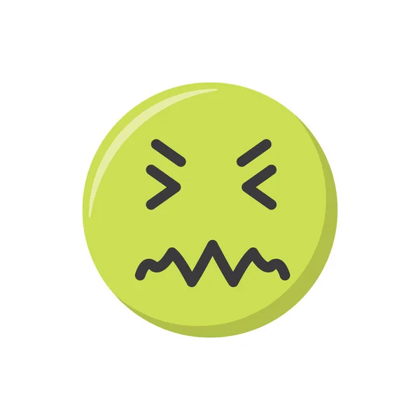 Emoji Icon Sick Face Ill Emoticon Vector Illustration — 图库矢量图片