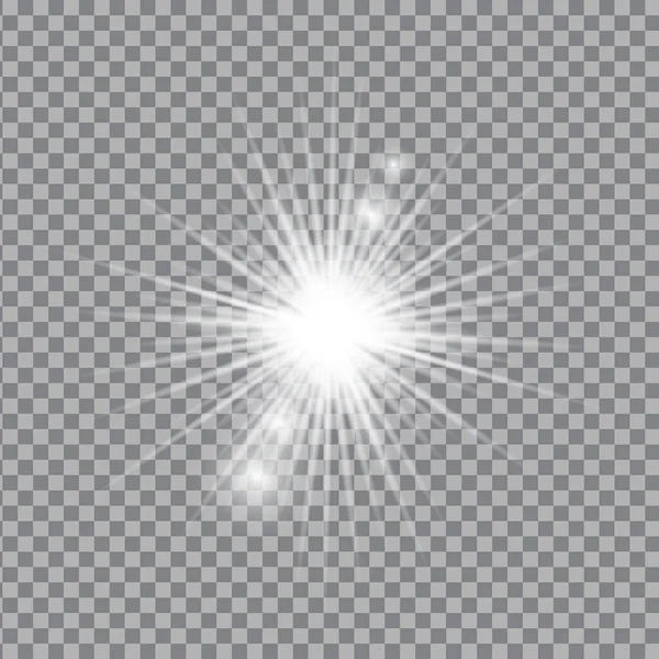 White Light Glow Effect Light Rays Radiant Flash Lens Flare — Stockvektor