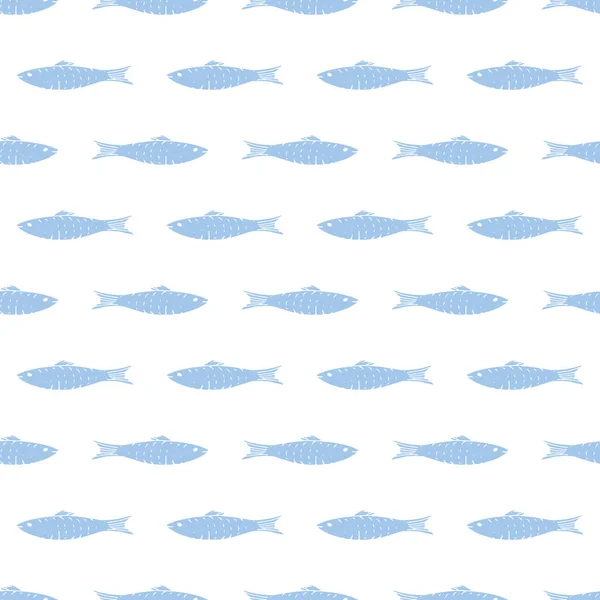 Fish Seamless Pattern Fish Cartoon Doodle Vector Illustration — Stockový vektor