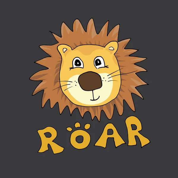 Cute Lion Cartoon Animal Baby Children Print Design Vector Illustration — 图库矢量图片
