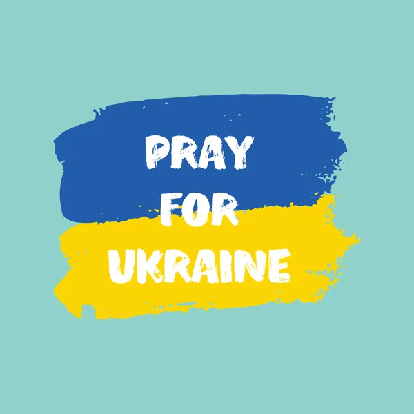 Pray Ukraine Concept Praying Peace Ukraine Blue Yellow Flag Vector — Stock Vector