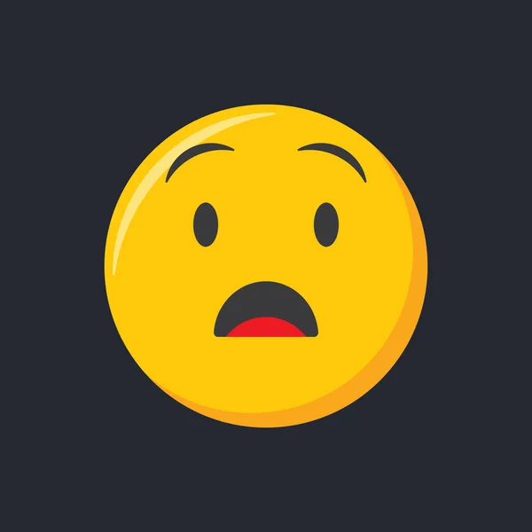 Emoji icon. Shocked face, scared emoticon vector illustration.
