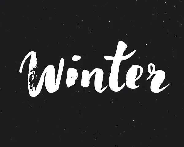 Winter Lettering Word Textured Calligraphic Sign Vector Illustration — Stockový vektor