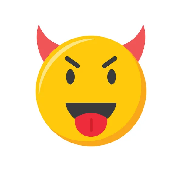 Emoji Icon Angry Evil Emoticon Vector Illustration Vektör Grafikler
