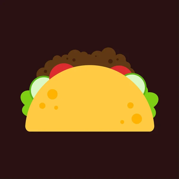 Taco Met Tortilla Vlees Tomaat Sla Heerlijk Fastfood Concept Street — Stockvector