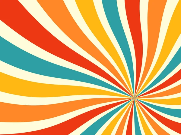 Résumé Spirale Starburst Sunburst Background Fond Bande Style Rétro Coloré — Image vectorielle