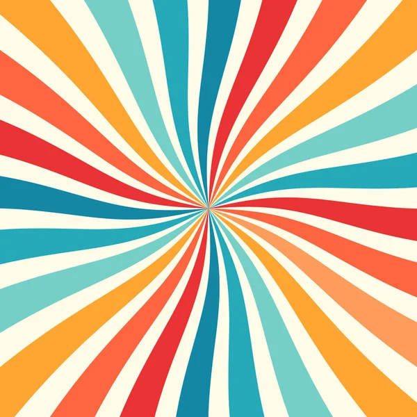 Абстрактный Спиральный Звездный Солнечный Фон Красочный Ретро Стиль Полосы Фона — стоковый вектор