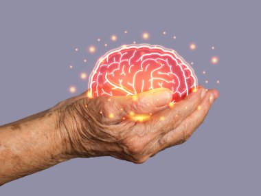 Yaşlılarda bunama. Hafıza kaybı. Alzheimer, Parkinson hastalığı, felç, nöbet ya da akıl sağlığı. Nöroloji ve psikoloji. Bilim ve tıp konsepti