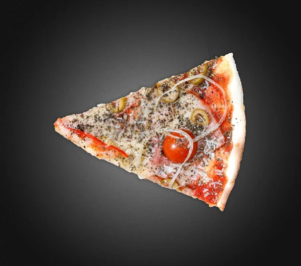 Delicious Pizza Dark Background Close — Stock Photo, Image