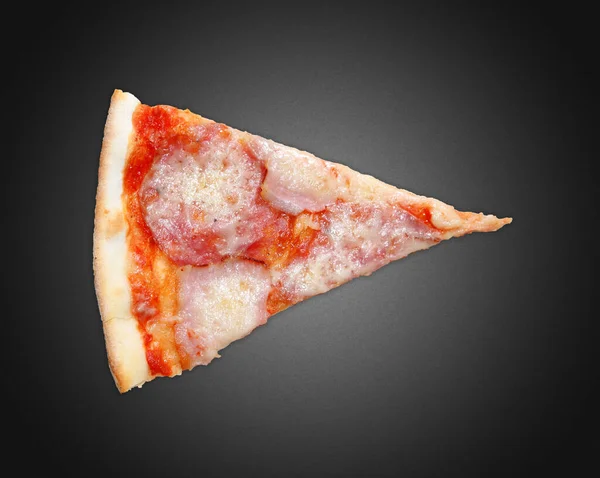 Läcker Pizza Mörk Bakgrund Närbild — Stockfoto