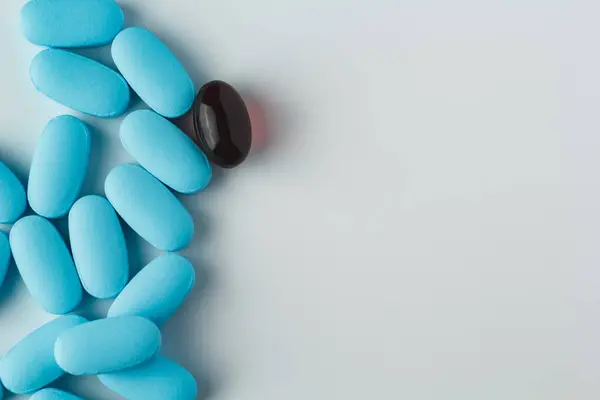 Various Pills Light Background Vitamins Medicine — Stock Photo, Image