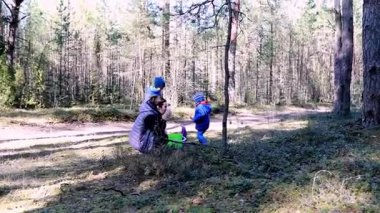 İki küçük çocuk bir ormanda çevreleriyle meşgul. Bir çocuk ağaca tırmanırken diğeri yakınlardaki zemini keşfediyor. Bir muhafız onları denetliyor, güvenli bir deneyim yaşatmak için..