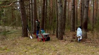 Bir aile sakin bir ormanda bahçıvanlık faaliyetlerine girişir. Bir ebeveyn onlara yol gösterirken, iki çocuk ekime yardım ediyor. Yeşillik ve uzun ağaçlar huzurlu bir atmosfer yaratıyor..