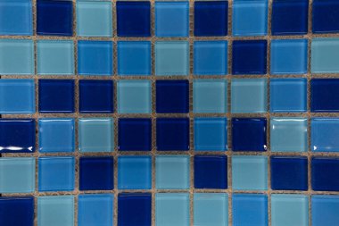 Mavinin çeşitli tonlarına sahip mozaik fayanslar, deniz mavisi ve deniz mavisi titiz bir şekilde dizilmiş, canlı bir tasarım yaratıyor. Bu sanat eserleri iç mekanları, yüzme havuzlarını veya sanatsal gösterileri geliştirebilir..