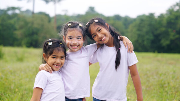 Little Cute Alpha Young Albino Vitiligo Small Girl Group Smile Stock Image