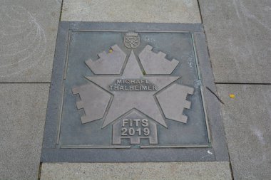 German theatre director Michael Thalheimer's star in the Sibiu Walk of Fame clipart