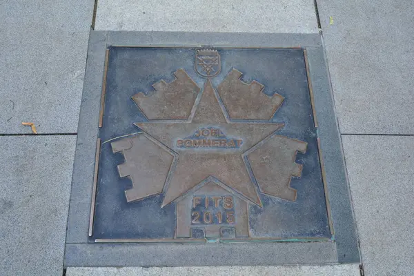 stock image Grand Prix in the Walk of Fame! Professional racing driver Hideki Noda has his own star at the Sibiu Walk of Fame in Romania