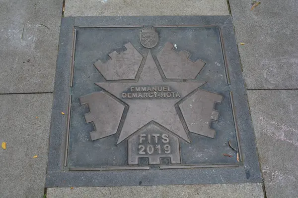 stock image French director Emmanuel Demarcy-Mota's star in the Sibiu Walk of Fame