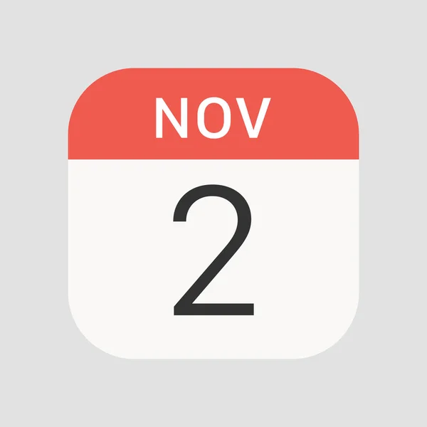 November Pictogram Geïsoleerd Achtergrond Kalender Symbool Modern Eenvoudig Vector Pictogram — Stockvector