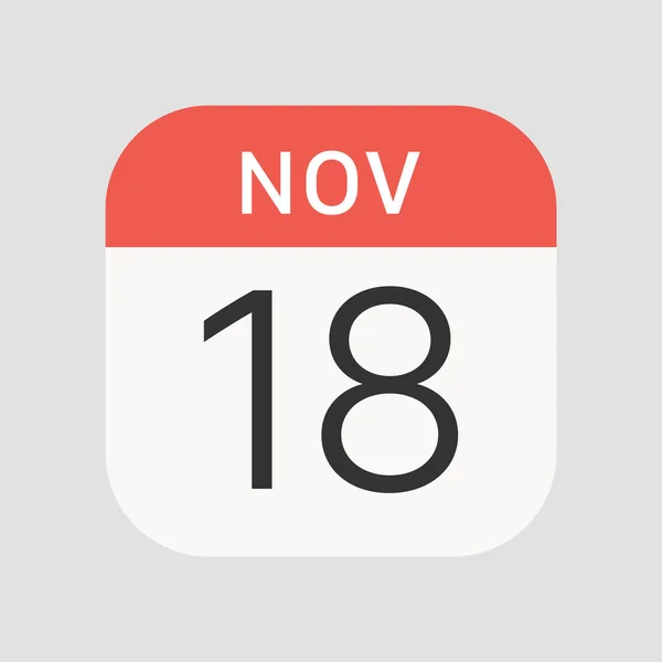 11月18日图标分离背景 日历符号现代 图标网站设计 移动应用 病媒图解 — 图库矢量图片