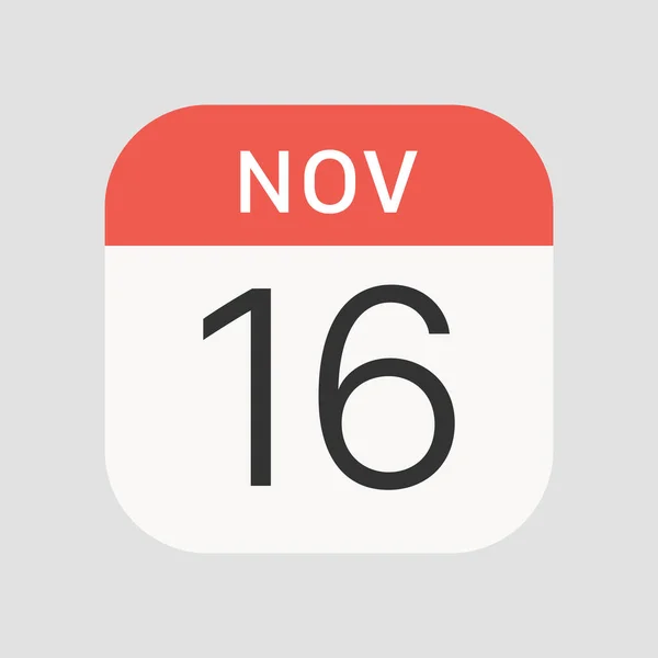 11月16日图标孤立的背景 日历符号现代 图标网站设计 移动应用 病媒图解 — 图库矢量图片