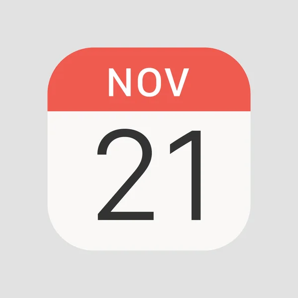 11月21日图标孤立的背景 日历符号现代 图标网站设计 移动应用 病媒图解 — 图库矢量图片