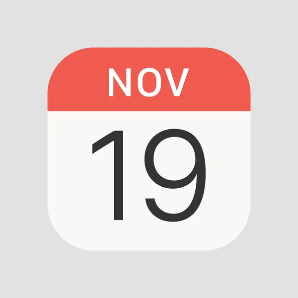 11月19日图标孤立的背景 日历符号现代 图标网站设计 移动应用 病媒图解 — 图库矢量图片