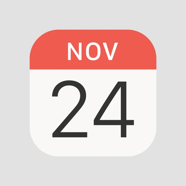 11月24日图标分离背景 日历符号现代 图标网站设计 移动应用 病媒图解 — 图库矢量图片
